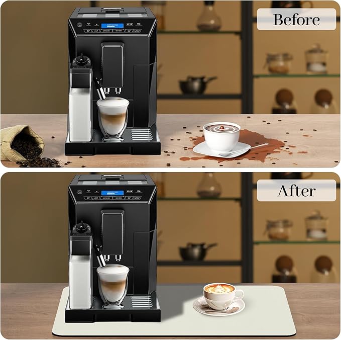 Bloss Coffee Mat / Drying Mat Off White, Absorbent / Hides Stains / Rubber