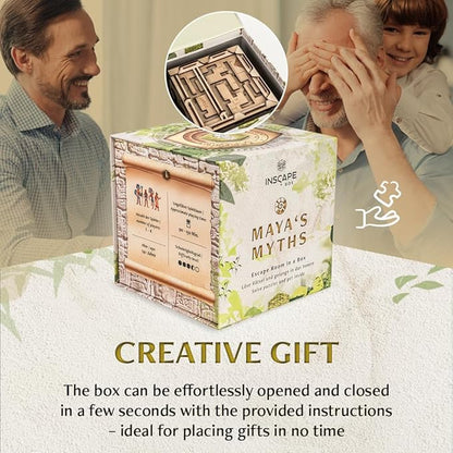 INSCAPE Maya´s Myths - Puzzle Box - Escape Room in A Box - Cluebox - Gift Puzzle Boxes for Adults with Hidden Compartments - Escape Room Puzzles Escape Room Game - Brain Teasers Puzzles for Adults