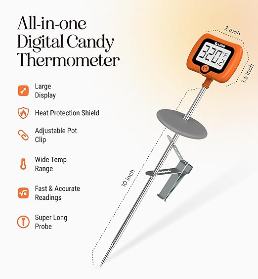 Digital Candy Thermometer with Pot Clip, Instant Read Kitchen Thermometer