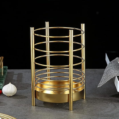 Gold Kitchen Utensil Holder for Kitchen Counter, Stainless Steel Utensil Crocks