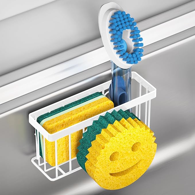 MURLONG Sponge Holder Smiley Face, Sink Caddy, Kitchen Organizer