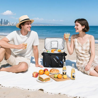 Maelstrom Cooler Bag, 30 Cans Beach Cooler, Large Leakproof Insulated Soft Cooler with Bottle Opener, Ice Chest, Portable Collapsible Cooler for Travel, Camping, Shopping