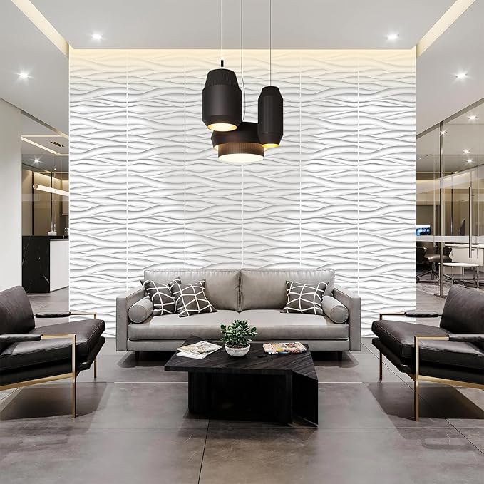STICKGOO Wave Wall Panels for Interior Wall Decor, Paintable 3D Wall Decor