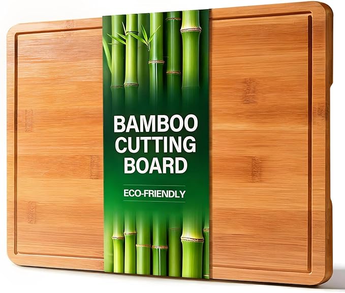 Zarler Bamboo Cutting Boards for Kitchen, 15.5x10.5 Durable Wood Cutting Board