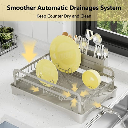LIYI Dish Rack - Dish Racks for Kitchen Counter, Kitchen Dish Drying Rack
