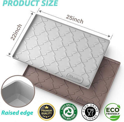 SIKADEER 25" x 22" Under Sink Mat Waterproof, Silicone Mat Kitchen Drawer Shelf