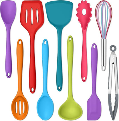 E-far 10 Pcs Silicone Cooking Utensils Set, Heat Resistant Kitchen Utensil Set