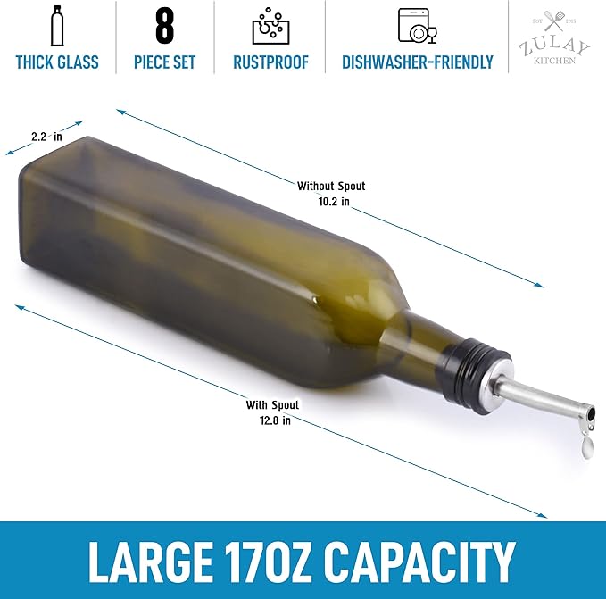 Zulay Kitchen (2 pack 17oz Olive Oil Dispenser Bottle
