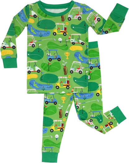 Little Sleepies Two-Piece Pajama Set for Boys & Girls, Soft Viscose from Bamboo Toddler Pajamas for Kids, Family Matching PJs