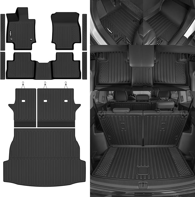 Floor Mats for Toyota RAV4 Hybrid 2019-2025, Trunk Mat and Backrest Mat & Door Sill Guard All Weather TPE Protector for Toyota RAV4 Hybrid Accessories