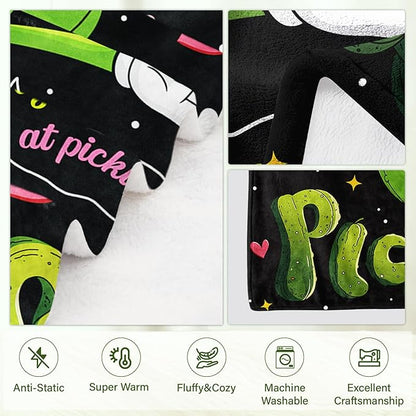 Pickle Gifts, Pickle Blanket, Pickle Gifts for Pickle Lovers, Funny Blanket Pickle Stuff, Pickle Decorations, Pickle Themed Gifts on Birthday 50x60 in