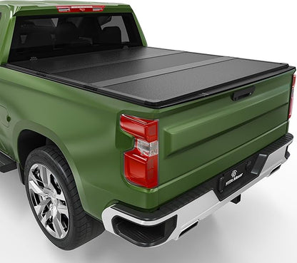 YITAMOTOR FRP Hard Tri-fold Truck Bed Tonneau Cover Fits for 2007-2026 Chevy Silverado/GMC Sierra 1500 New Body Style, 2007-2019 Silverado/Sierra 2500 3500 HD, Fleetside 6.6 ft Bed
