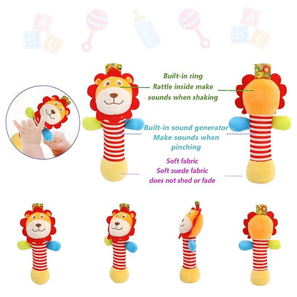 BLOOBLOOMAX Wrist Rattles Foot Finder Rattle Toy for 0-4 Months Baby, Feet Leg Ankle Socks Arm Hand Bracelet Shaker for 4-8 Months Infant boy & Girl, Gift Set for 0-1 Years Newborn Babies (5 pcs-B)