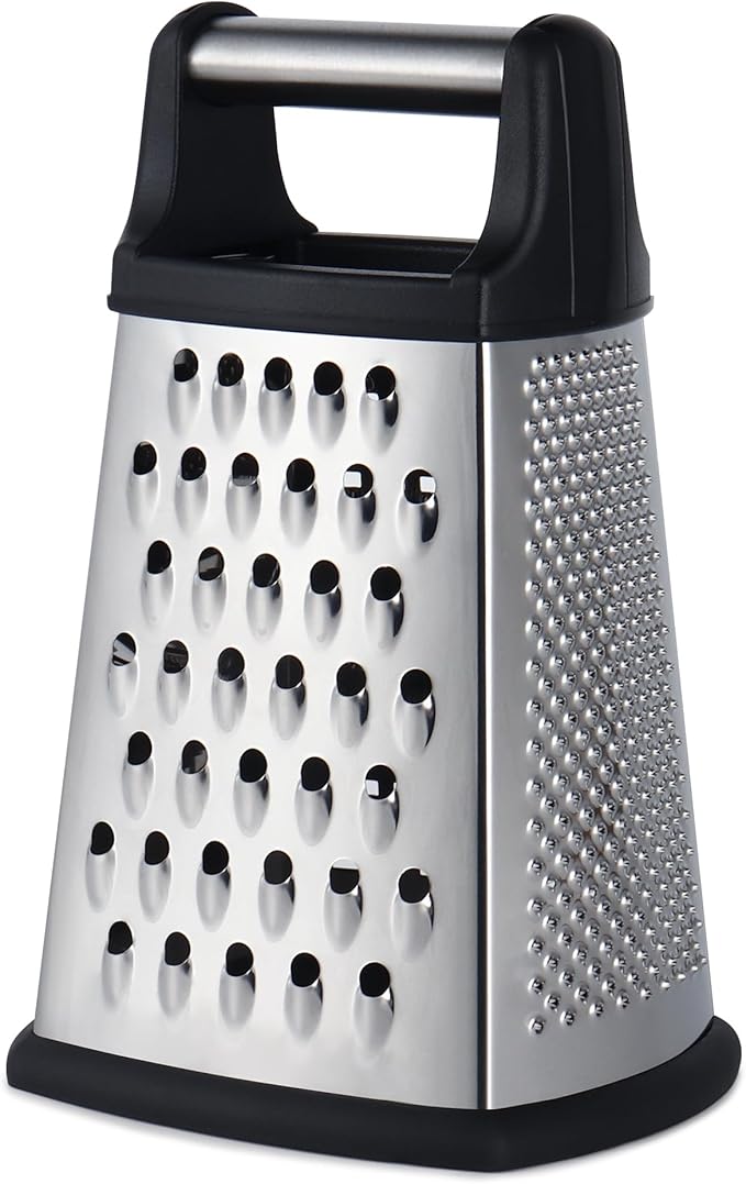 Kaishun Professional Cheese Grater, 4-Sided Stainless Steel Box Grater