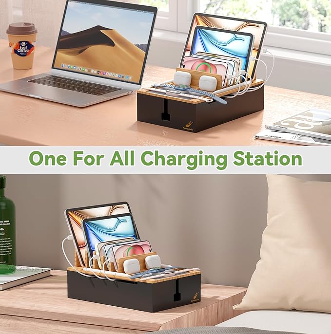 Pezin & Hulin Bamboo Charging Station, Electronic Devices Organizer