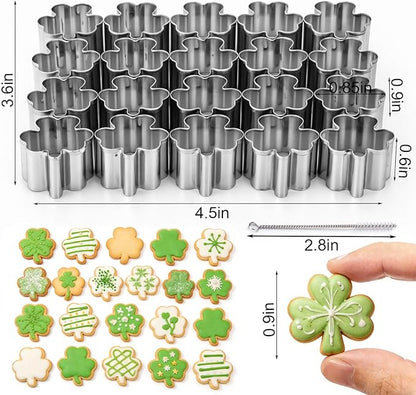 AIERSA Mini Shamrock Cookie Cutter, St Patricks Day Cookie Cutters, 1 Inch Tiny