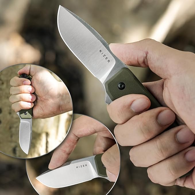 Kizer Nice Guy Pocket Folding Knife, 2.84??D2 Steel Blade knives, G10 Handle Small EDC Knife, Liner Lock Flipper Knife for Men Women, Sharp Camping Hiking Hunting Survival Knife V3011M2