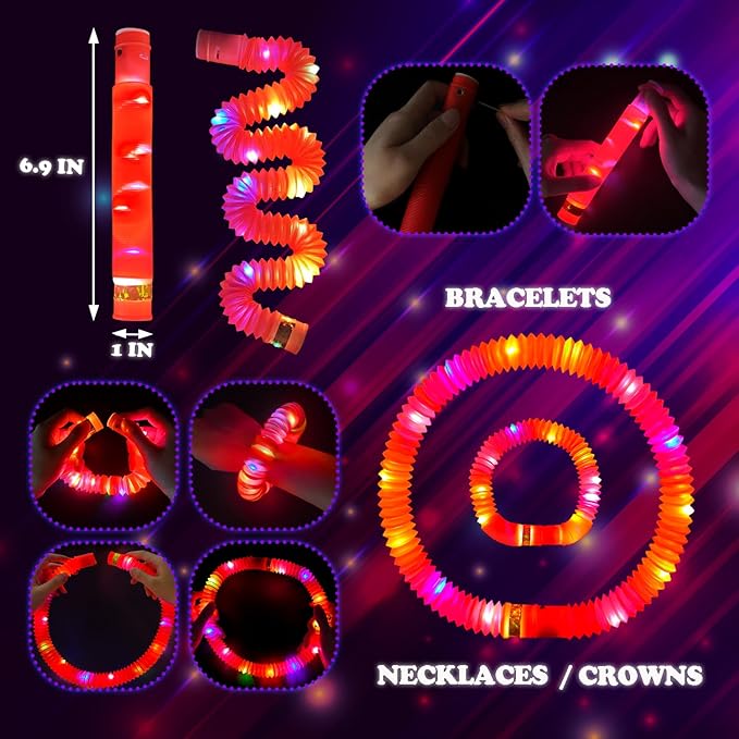 24 PCS Red Glow Sticks Party Favors for Kids, Light Up Necklaces Bracelets Accessories for Toddlers,Halloween Birthday Party Basket Goodie Bag Stuffers Fillers,Treats Prizes Toys Gifts for Boys Girls