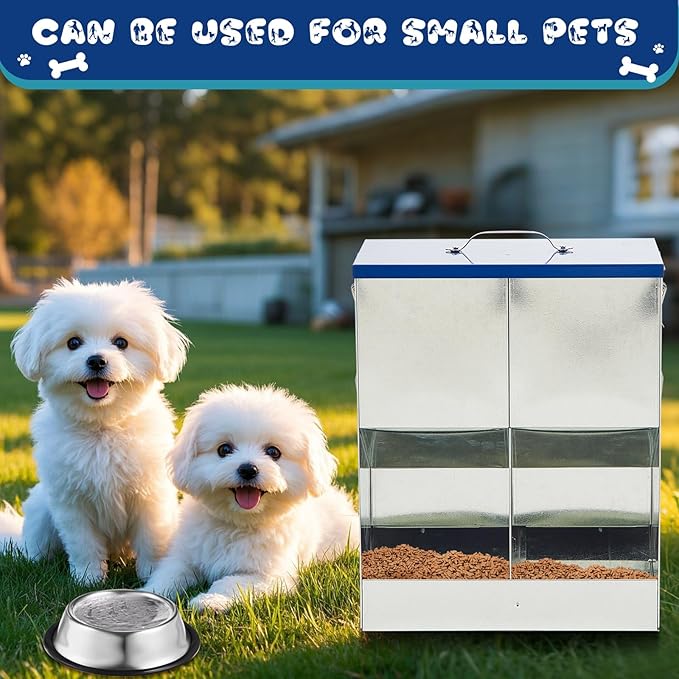 Automatic Feeder for 2 Cats Outdoor Galvanized 42cups/10l Double Feeder