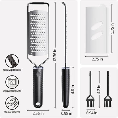 Cheese Grater with Non-Slip Handle,L12" X W2.5",Coarse Grater