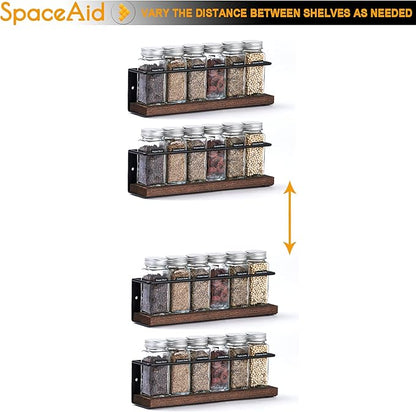 SpaceAid Spice Rack Organizer for Cabinet Door or Wall Mount