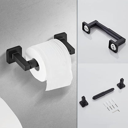 Matte Black Bathroom Hardware Set 4 Pieces, Bathroom Accessories Set Stainless