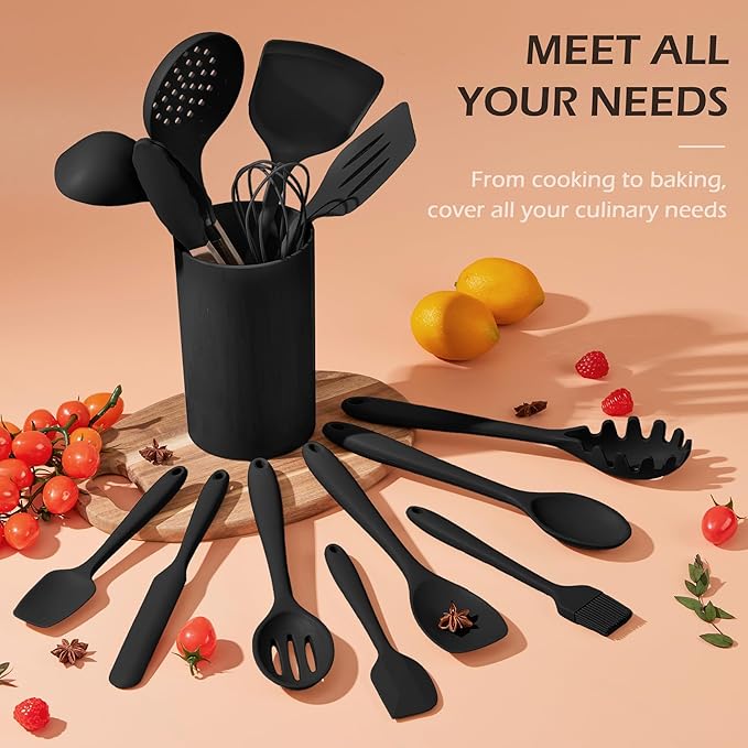 Silicone Cooking Utensil Set, Homikit 15pcs Kitchen Utensils