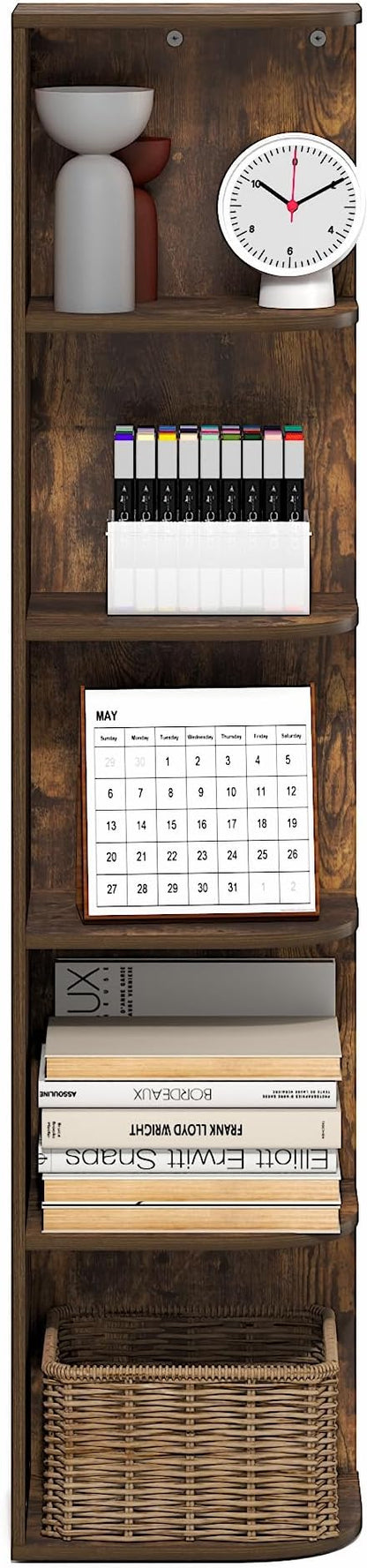 Furinno PASIR Book Shelf, 5-Tier Corner Bookshelf