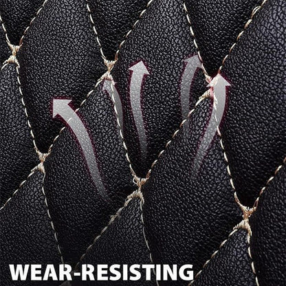 SanQing Car Seat Covers Full Set, Super Luxurious Heavy Universal Duty Waterproof Leather Automotive Vehicle Cover for Cars SUV Pick-up Truck, Non-Slip Seat Pink Car Accessories(Pink Black