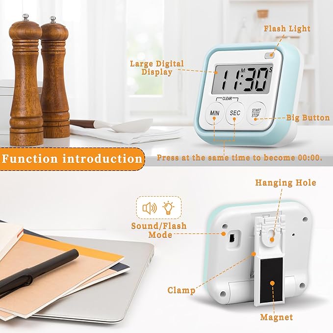 Timer, Kitchen Timers for Cooking Classroom Timer for Kids Teachers Digital