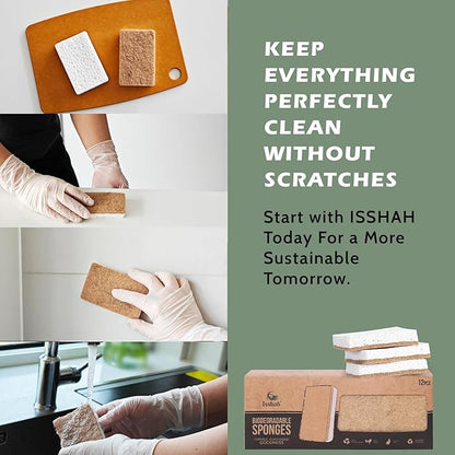 Isshah Plant-Based Kitchen Sponges