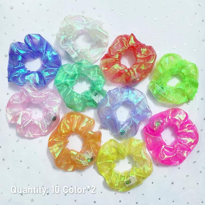 20 PCS Light up Scrunchies, 3 Glow Mode, LED Hair Accessories for Women, Glow in the Dark Party Supply for Festival Rave Slumber Party