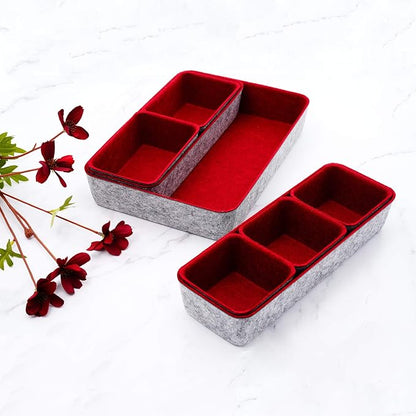 Welaxy Desk Drawer organizers tray Felt storage bins office Sleek Minimalist