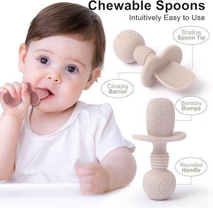 Eascrozn Silicone Feeding Set, 2 Pack Divided Toddler Plates