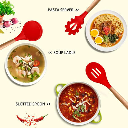 MIBOTE Silicone Cooking Utensils Kitchen Utensil Set