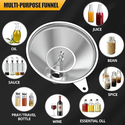 3 Pack Stainless Steel Kitchen Funnel Set, funnels