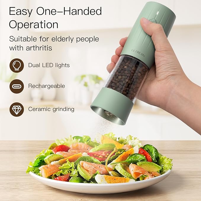 Ultrean Pepper Grinder, Electric Salt and Pepper Grinder Set