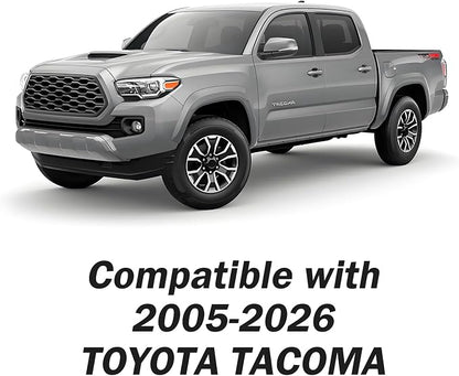 Tomatoman Tacoma Seat Covers Compatible with Toyota Tacoma 2005-2022 2023 2024 2025 2026 Truck Access Crew Double Cab TRD Offroad SR5 V6 Waterproof Faux Leather Car Cushions(Full Set/Black-White)