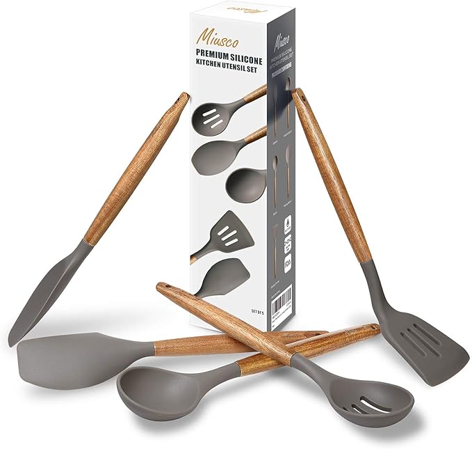 Kitchen Utensils Set, Silicone Cooking Utensils Set, Non-Stick Silicone Spatula