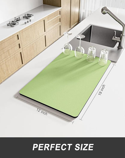 Rnivvi Dish Drying Mat for Kitchen Counter, 12 x 19" Super Absorbent Drainer