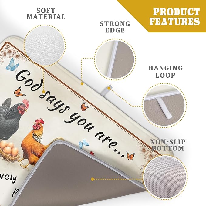 Farmhouse Rooster Dish Drying Mat
