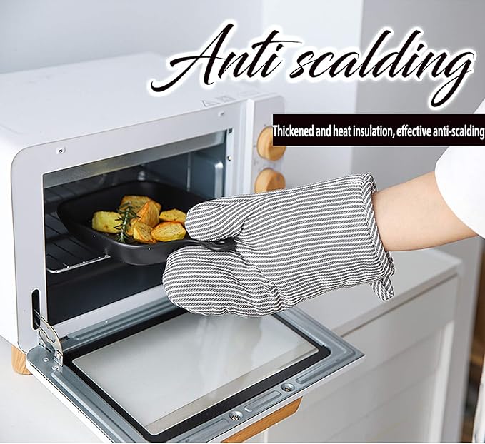 4Pcs Oven Mitts and Pot Holders, Heat Resistant Oven Mitts Set