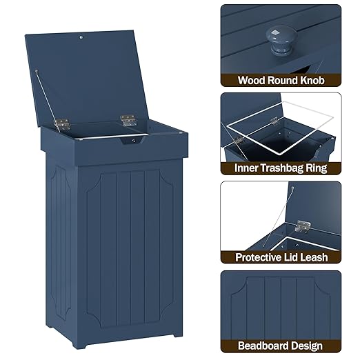 Function Home Trash Can Cabinet, 13 Gallon Kitchen Garbage Can, Wood Recycling