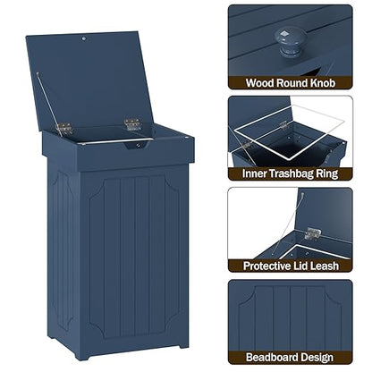 Function Home Trash Can Cabinet, 13 Gallon Kitchen Garbage Can, Wood Recycling