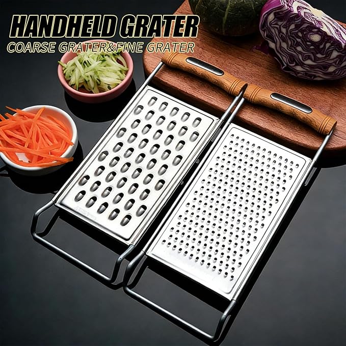 2 Pack Cheese Grater Handheld, Stainless Steel Zester Set of 2, Kitchen Flat