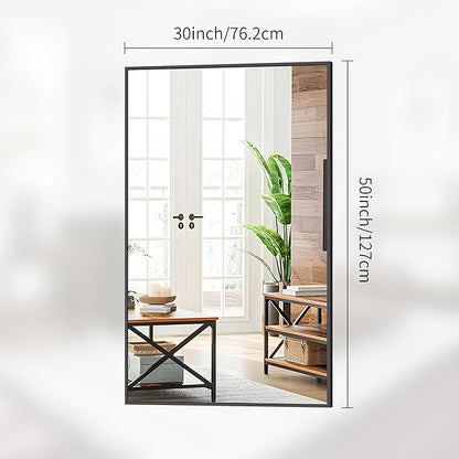 Black Bathroom Mirror for Wall, 30x50 Inch Rectangle Mirrors