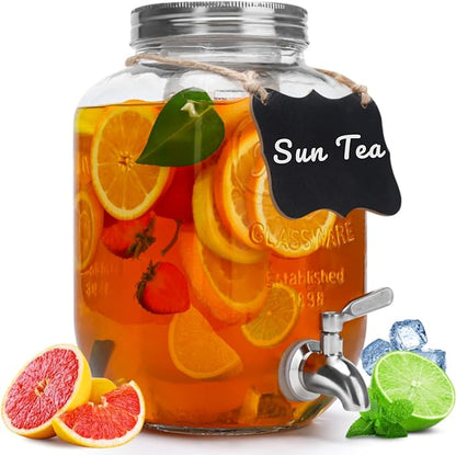 2 Gallon Glass Beverage Dispenser