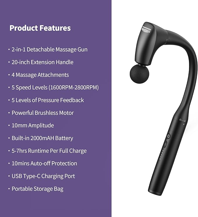 CAREKING 2-in-1 Detachable Muscle Massage Gun Deep Tissue
