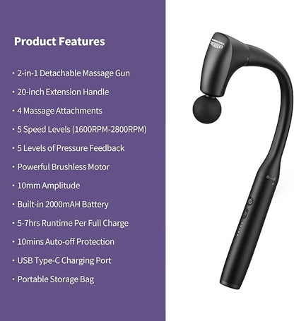 CAREKING 2-in-1 Detachable Muscle Massage Gun Deep Tissue