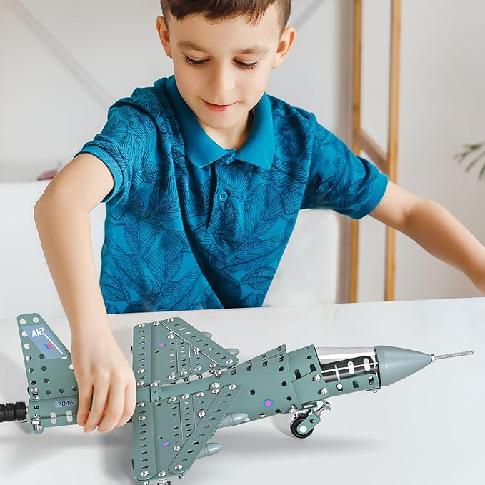 Model Airplane STEM Building Projects Toys - DIY Building STEM Projects Toys for Kids Boys Girls Ages 8-12-16, Assembly Science Kit Model Plane Birthday Gift Toy for Kids Boys 8 9 10 11 12 Years Old